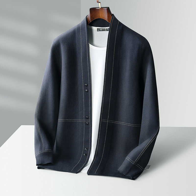 Beautiful wool coat with weave texture for style and lasting comfort | Pieter