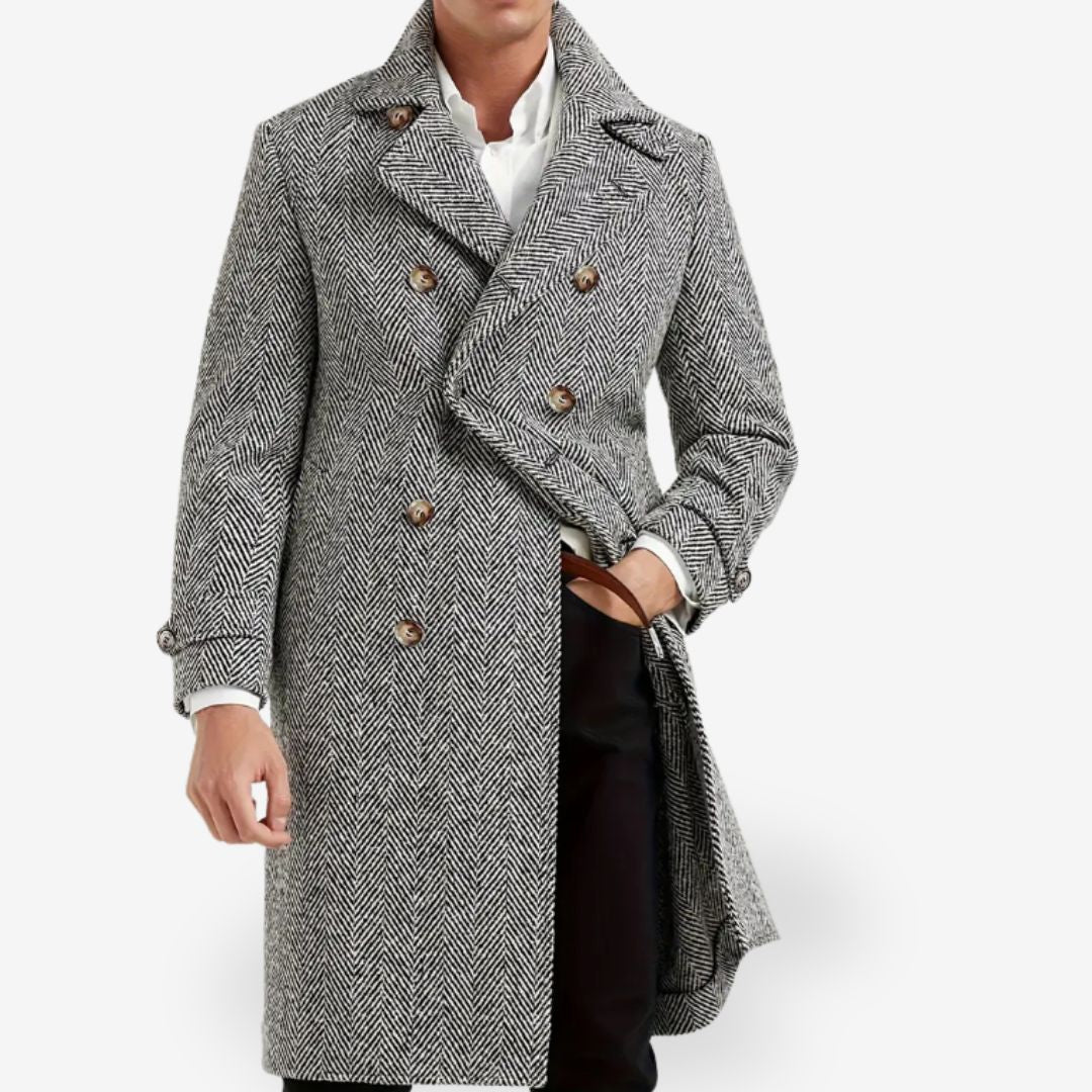 Luxury insulated trench coat for men with timeless elegance and versatile style l | Ezra