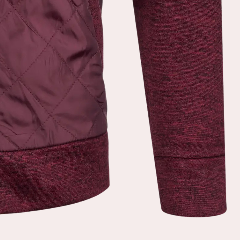 Fashionable Slim Standing Collar Jacket for Men with Diamond Pattern and Modern Style | Arthur