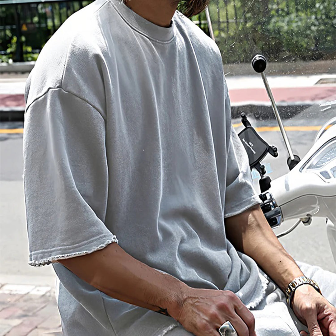 Comfortable and Casual Summer Set with Relaxed Fit T-shirt and Shorts for Men | Jesse