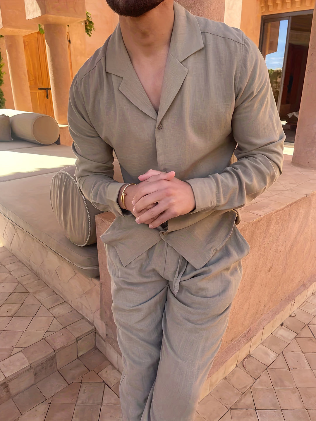 Men's Two-piece Set | Blazer Collar & Trousers | Stylish & Comfortable | Spring/Fall
