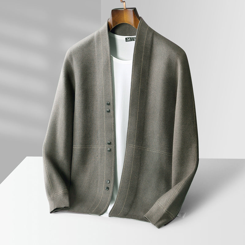Beautiful wool coat with weave texture for style and lasting comfort | Pieter