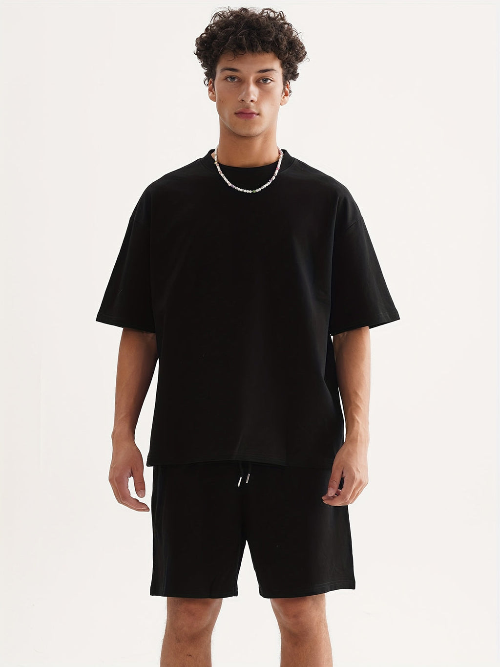 Slim and Casual Men's 2-Piece Solid Coloured T-Shirt and Short Summer Set | Joas