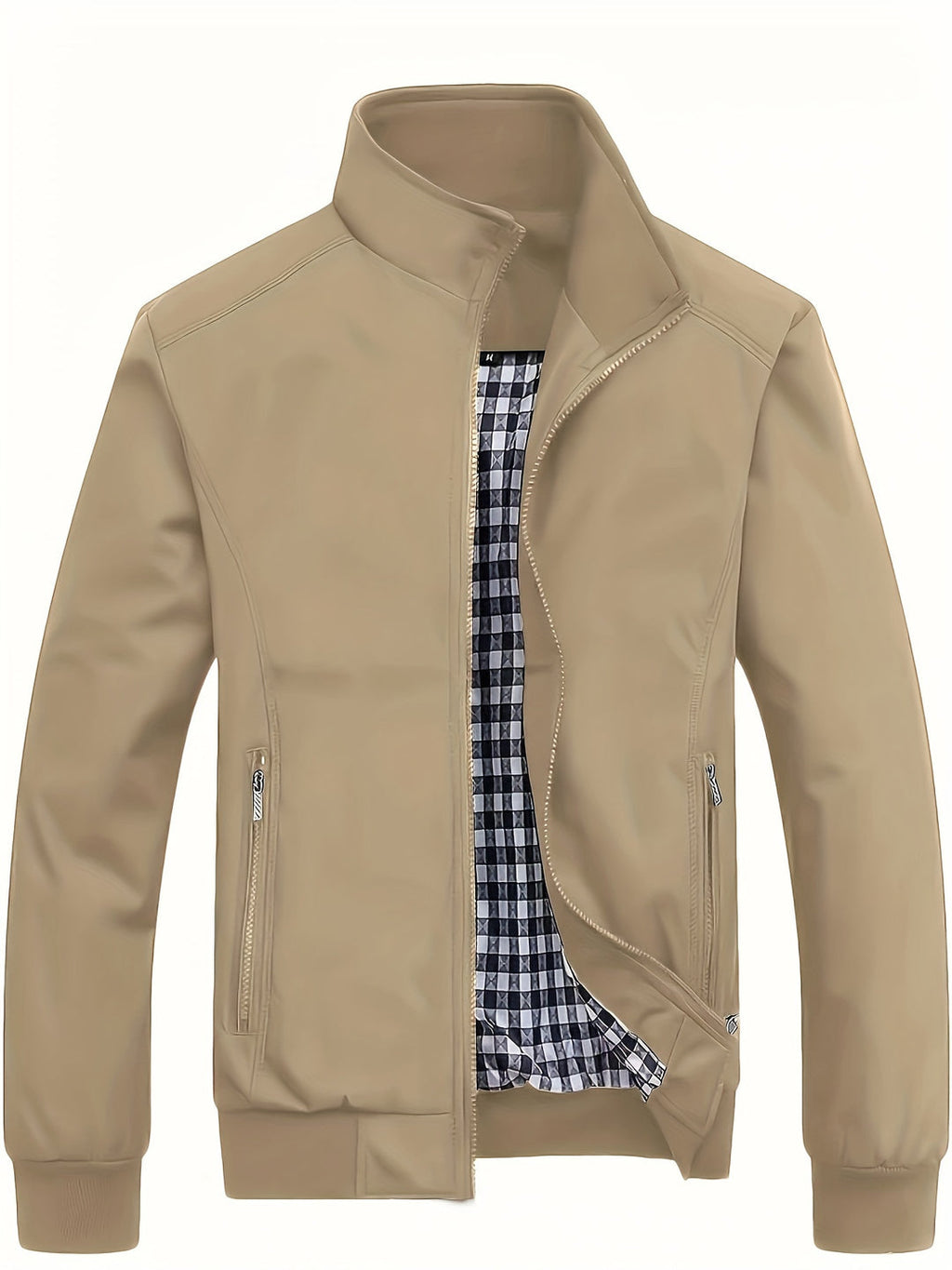 Men's Business Jacket | Zip & Stand-up Collar | Stylish & Comfortable | Spring