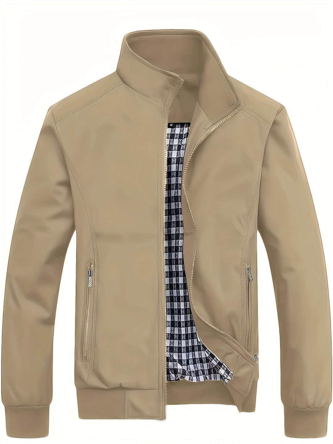 Men's Business Jacket | Zip & Stand-up Collar | Stylish & Comfortable | Spring