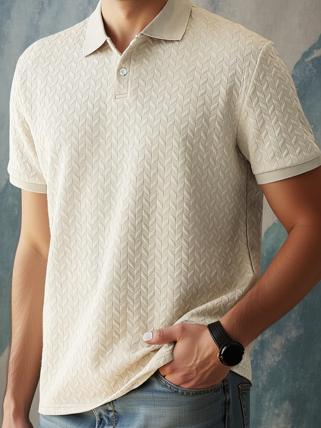 Men's Polo Shirt | Short Sleeve | Lapel Collar & Knitted Fabric | Summer Comfort