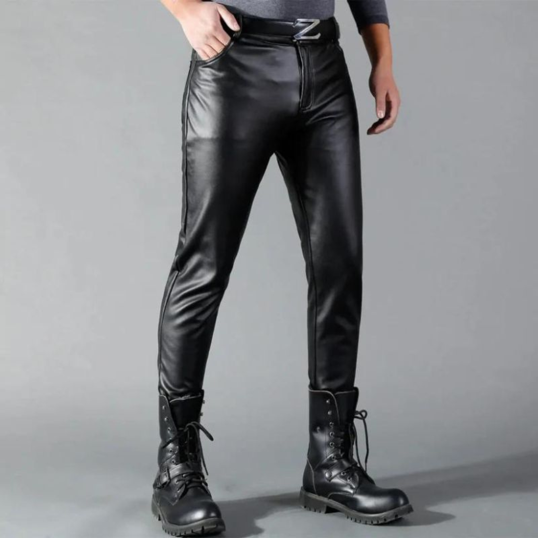 Premium Stretch leather trousers for men with versatile comfort and timeless design | Hidde