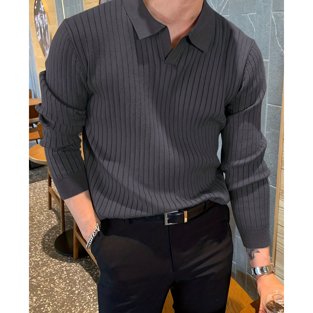 Comfortable and stylish men's knitted jumper with breathable warmth | Dennis