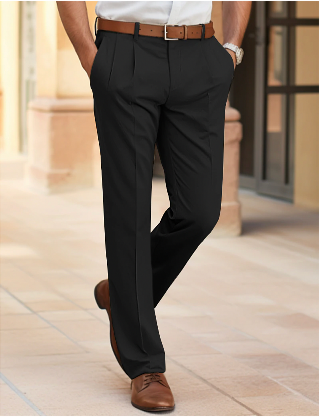 Elegant men's ankle-length suit trousers with a modern fit and stylish comfort | Tycho