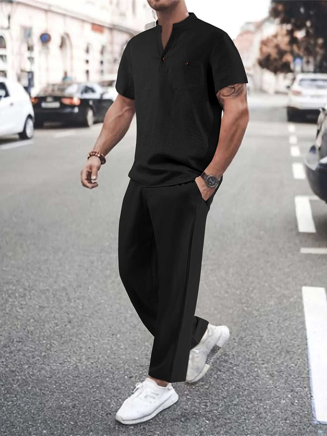 Breathable Shirt & Loose Trousers | Stylish & Comfortable | Men's Set