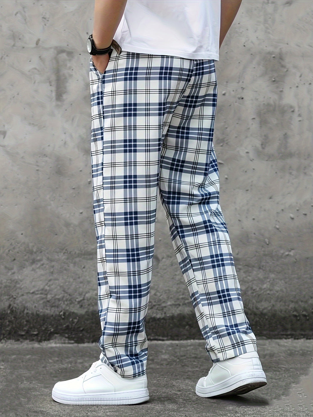 Men's Joggers | Retro Checkered | Stretch & Comfort | Casual Elegance