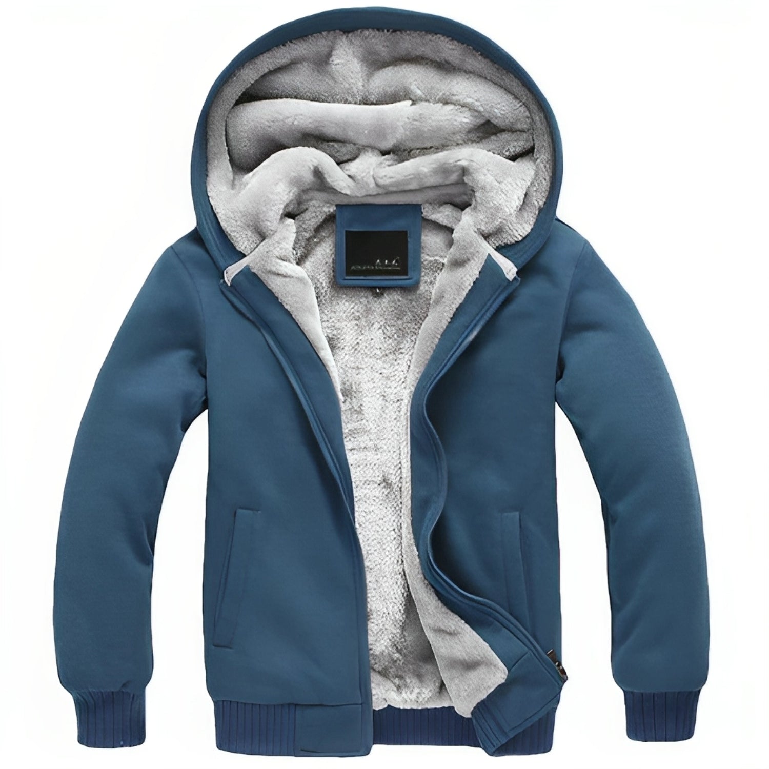 Cosy and fluffy men's zipped jacket with hood for ultimate warmth and comfort | Moos