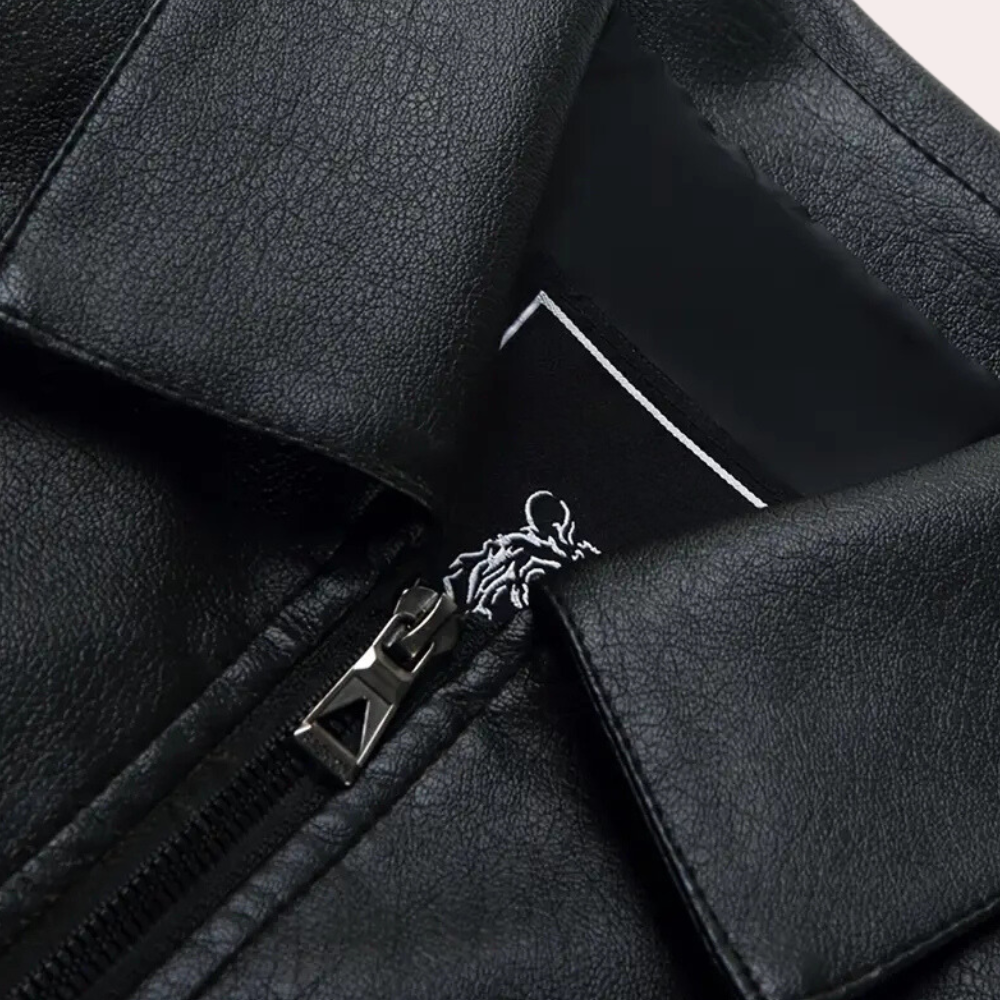 Classic men's leather jacket with timeless design and refined comfort | Jayden