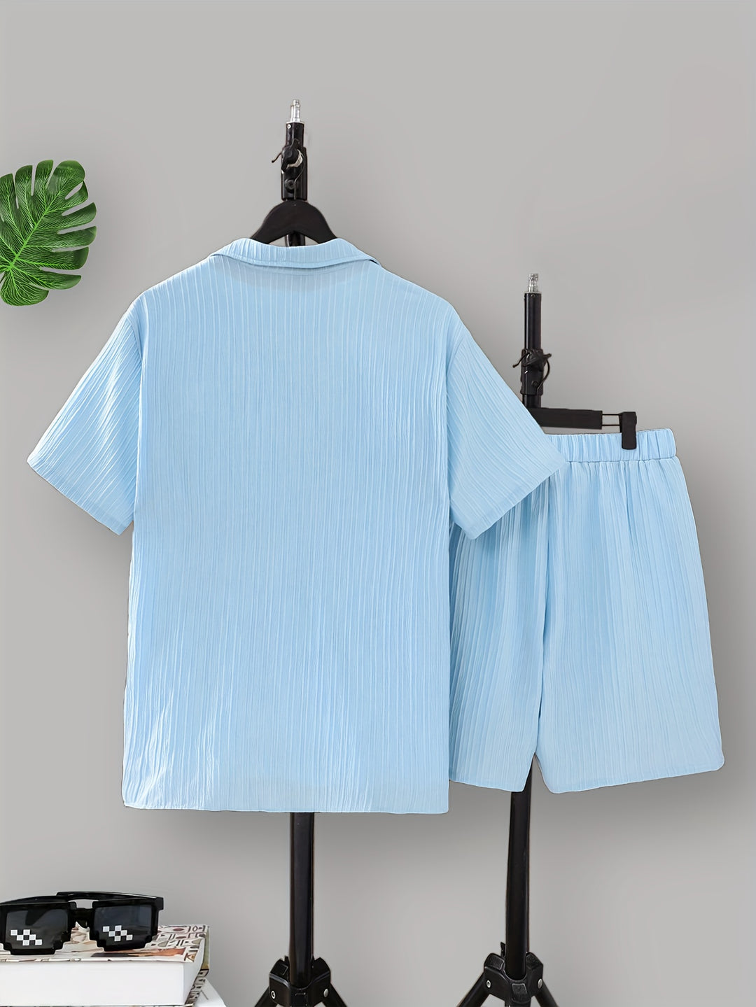 Men's Set | Fresh & Stylish | Structured Shirt & Shorts | Elastic Waist