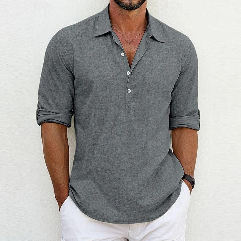 Soft and luxurious cotton shirt for men with comfortable and refined look | Boaz