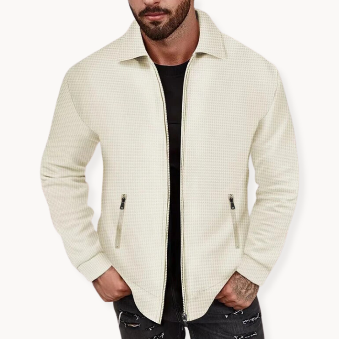 Elegant waffle jacket with unique texture for a sophisticated look and casual elegance | Thomas