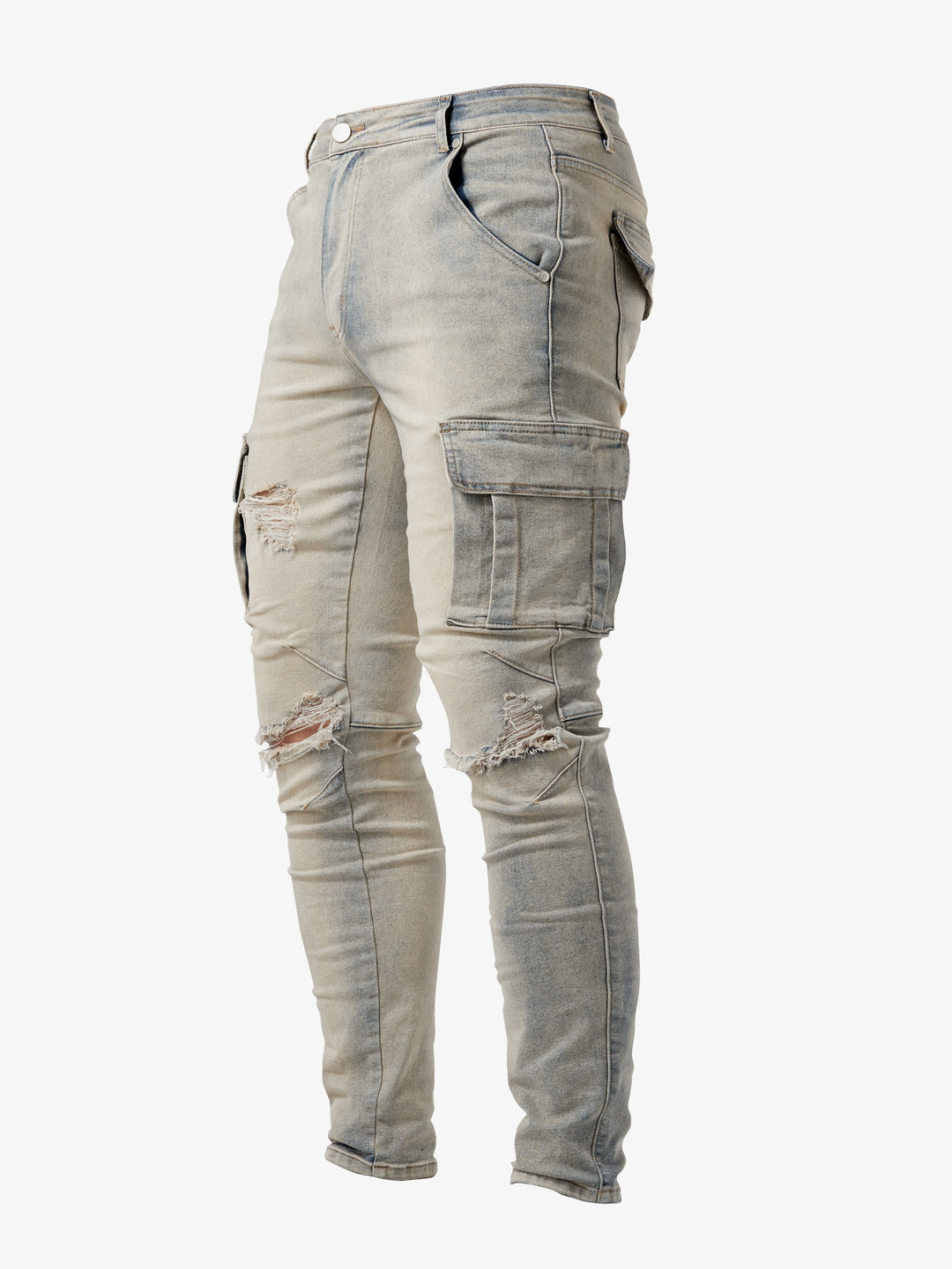 Men's Cargo Jeans | Slim fit | Multiple pockets & Stretch | Casual street style
