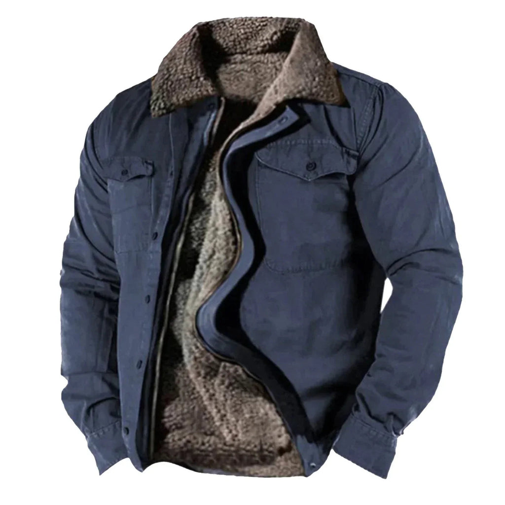 Cosy and warm winter jacket with fleece collar and versatile design for men | Abel