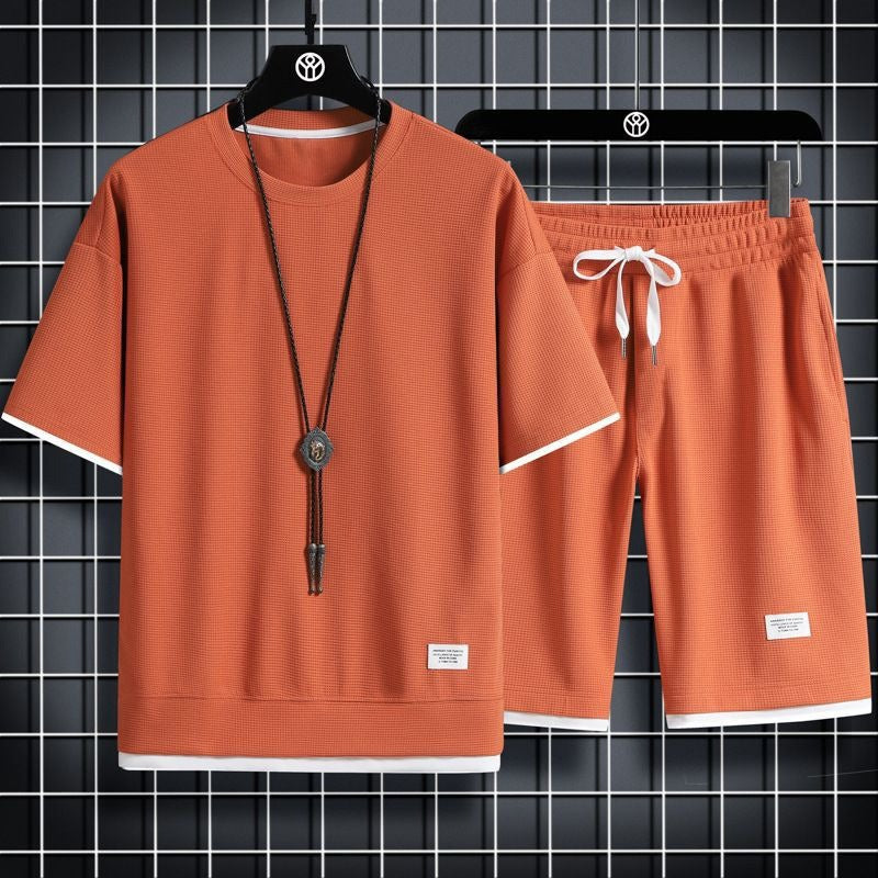 Men's Sports Set | Waffle Mesh & Breathable | Loose Fit | Polyester