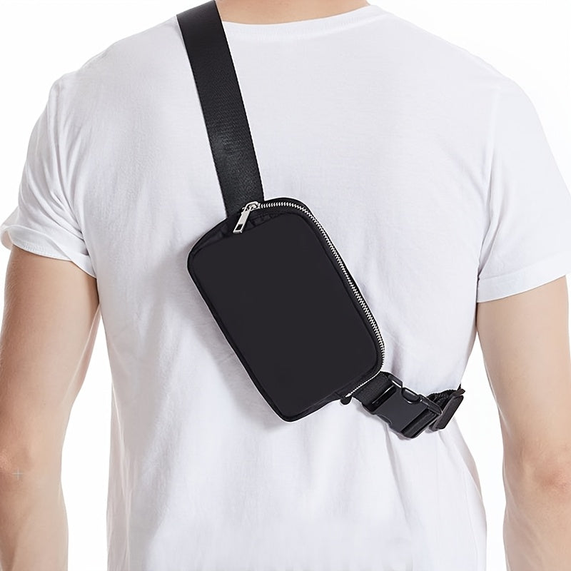 Hip bag | Lightweight Nylon | Adjustable Strap & Multiple Pockets | Black