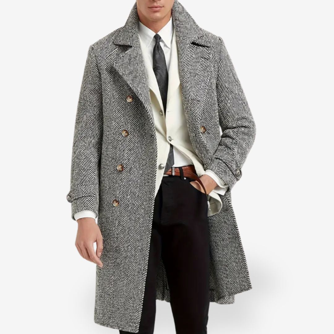 Luxury insulated trench coat for men with timeless elegance and versatile style l | Ezra