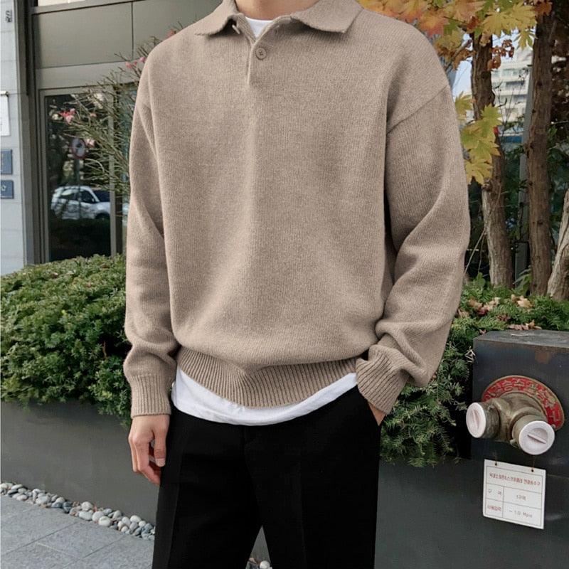 Elegant wool polo jumper with button placket for effortless style and warmth | Gabriel