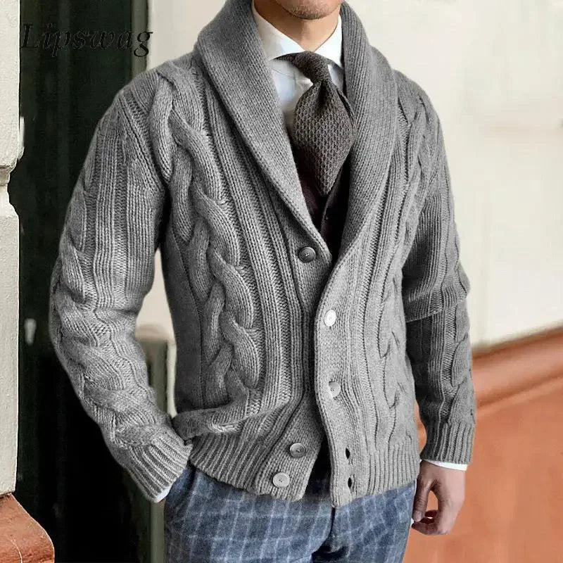 Luxury Knitted Cardigan | Stylish & Warm | Twisted Knitted Design | Men's
