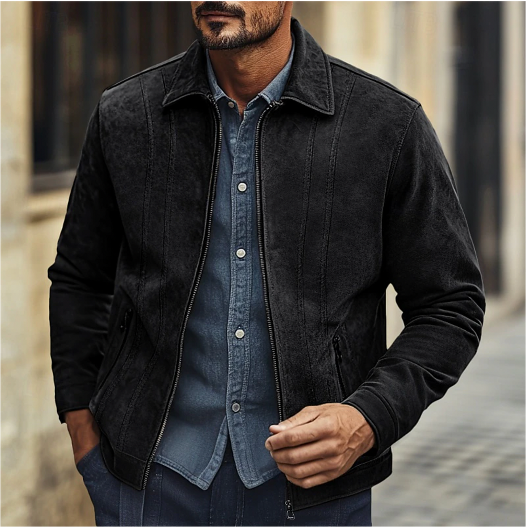 Chic and Comfortable Suede Jacket for Men with Casual style and unique design | Olivier