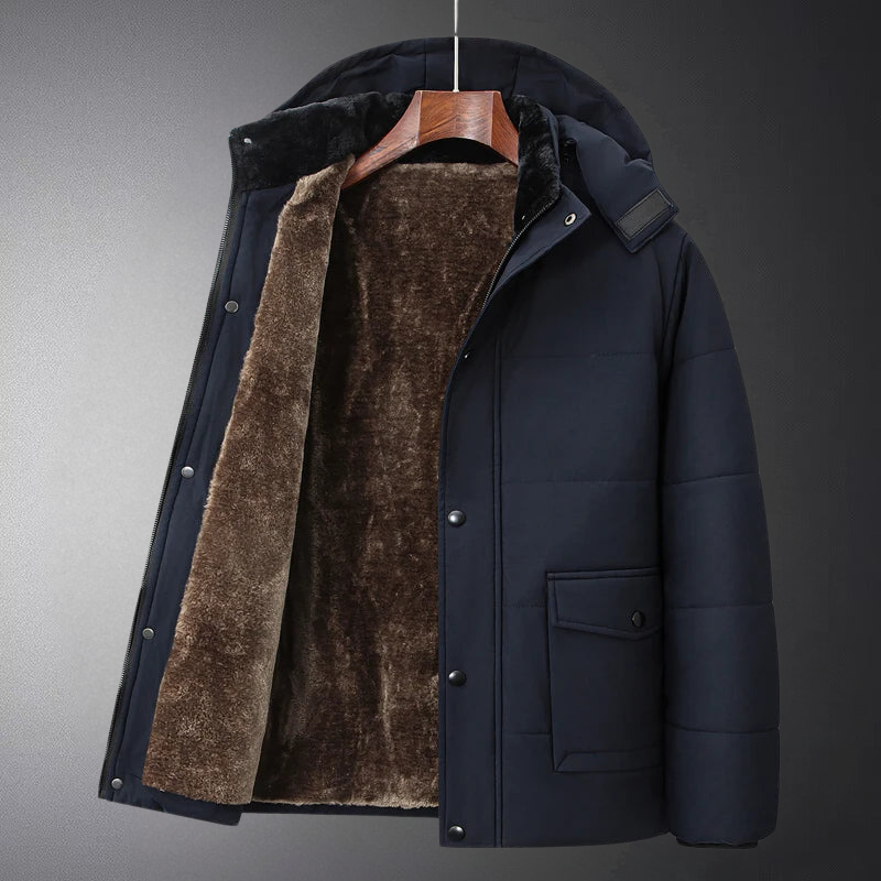 Luxuriously warm fleece-lined winter jacket for men with timeless comfort | Oscar