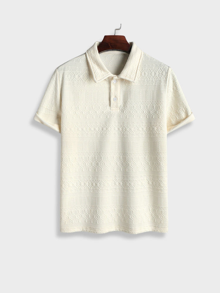 Retro-inspired geometric jacquard summer set for ultimate comfort and style | Boaz