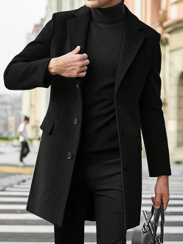 Classic Tailored Overcoat for Men with Timeless Elegance and Classic Hairstyle Design | Teun