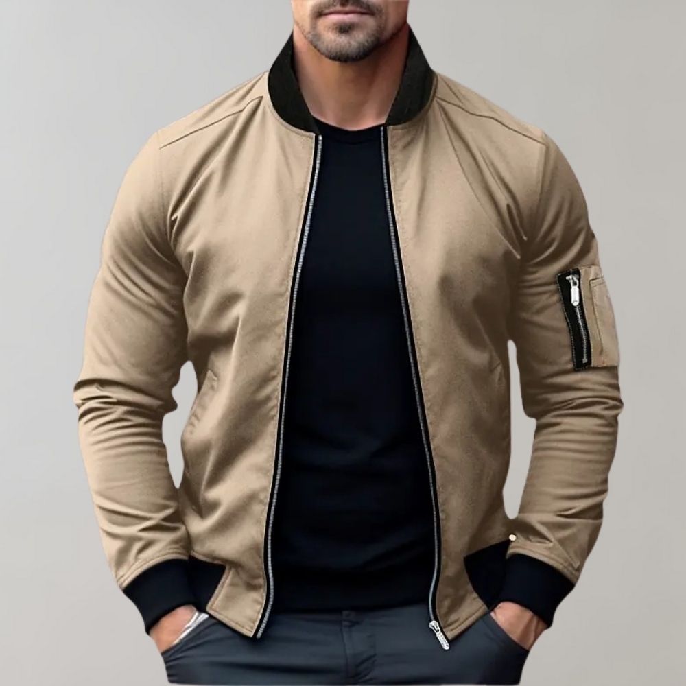 Chic and stylish bomber jacket for men with effortless charm and urban look | Sam