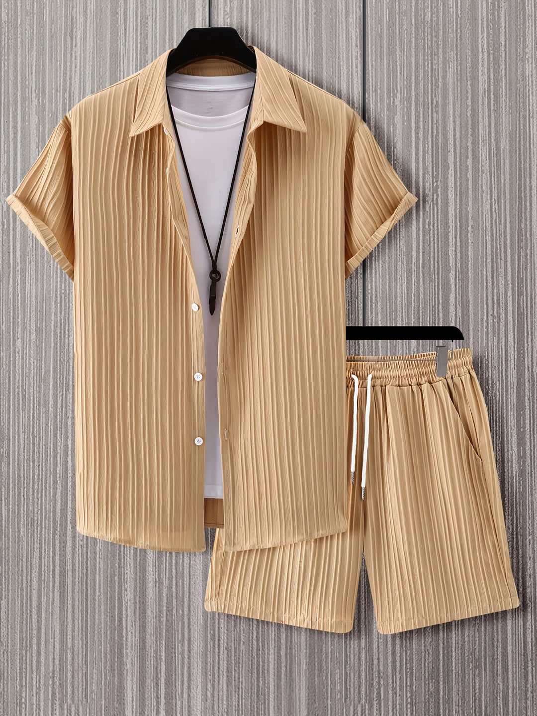 Men's Summer Set | Lapel Shirt & Shorts | Casual & Sporty