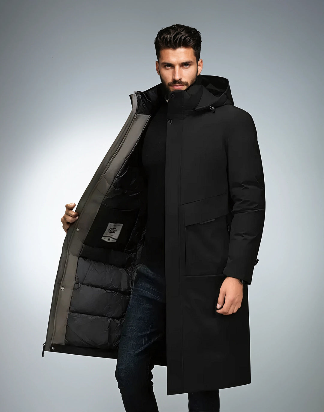 Cosy and Stylish Men's Long Parka Winter Coat with Hood and Insulated Lining | Thijs