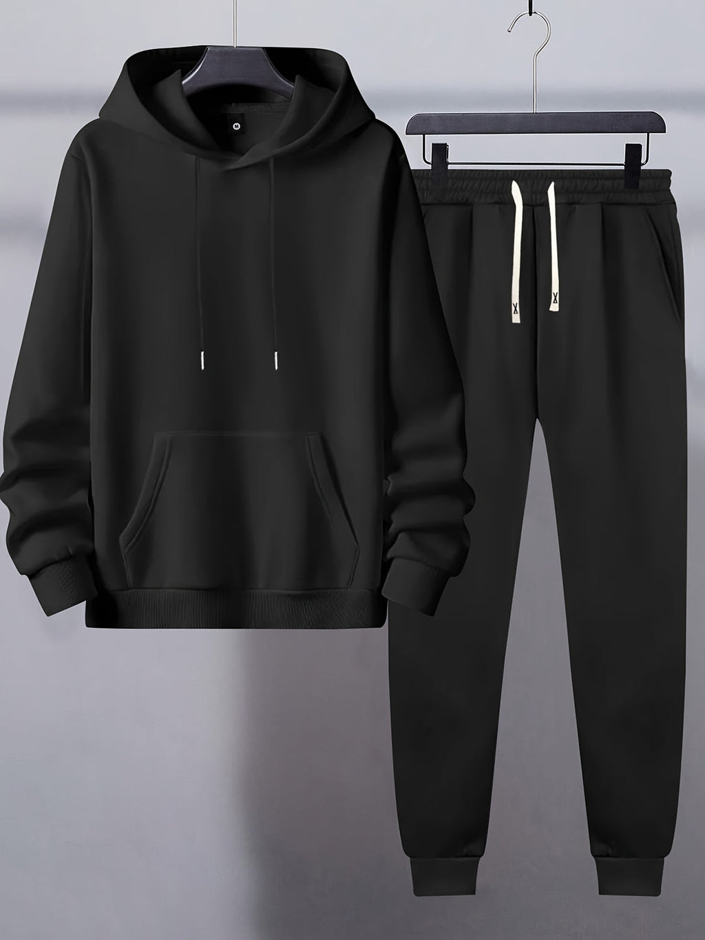 Men's Comfort Sweatsuit | Plain hooded jumper & Drawstring trousers | Sporty & Casual