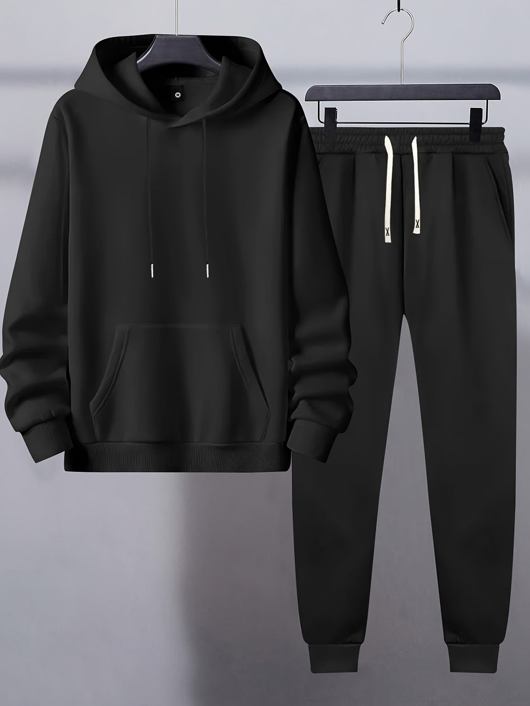 Men's Comfort Sweatsuit | Plain hooded jumper & Drawstring trousers | Sporty & Casual