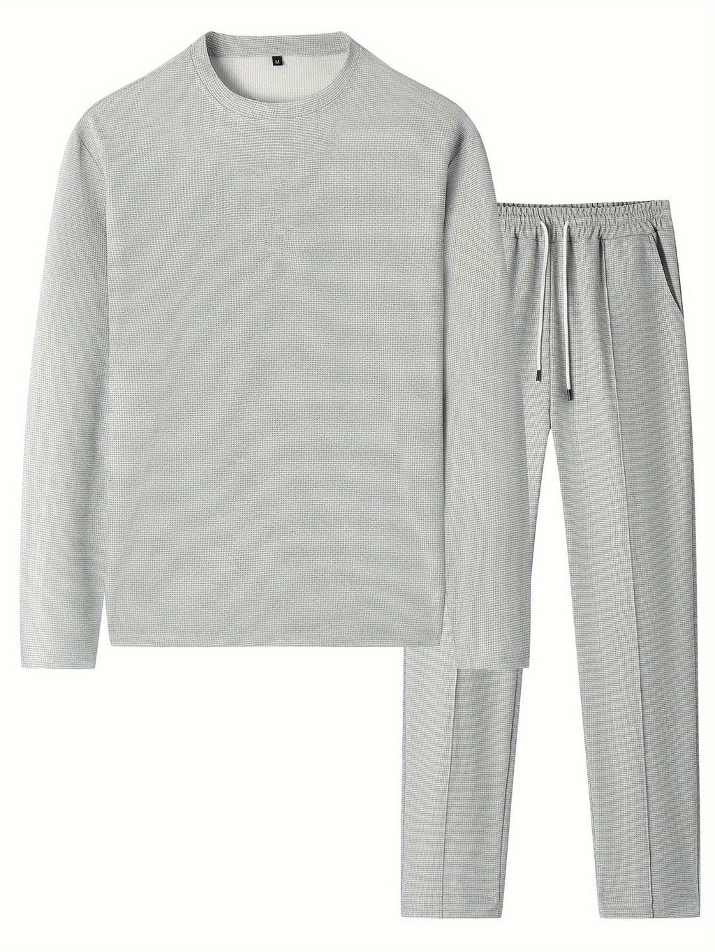 Men's Two-piece Set | Waffle Pattern Sweatshirt & Pants | Casual & Comfortable