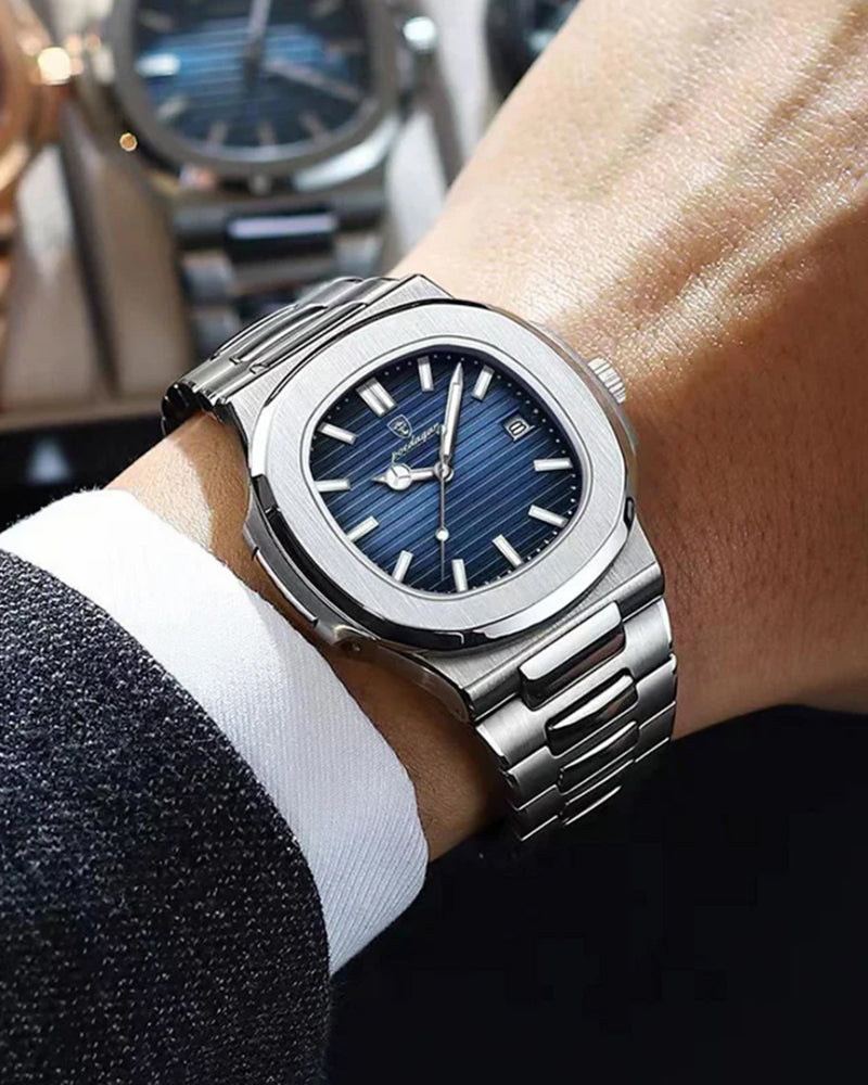 Luxury waterproof quartz watch with luminous functions and stainless steel design | Beau