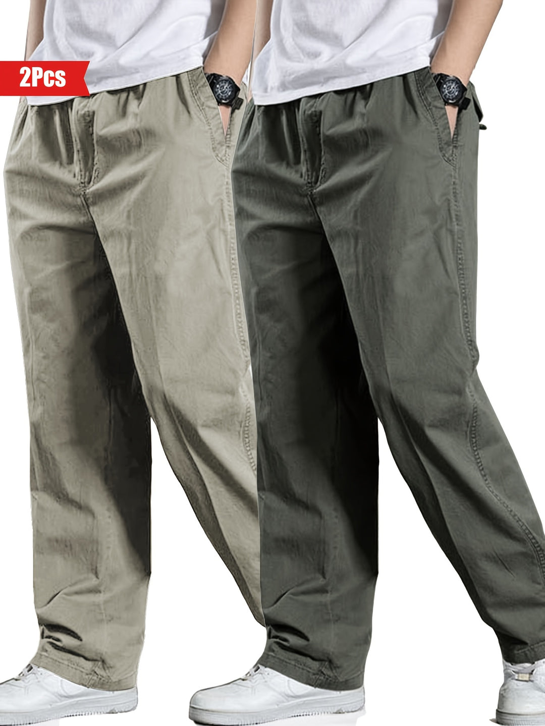 Men's Set of 2 Pants | 100% Cotton & Loose Fit | Outdoor & Casual Clothing