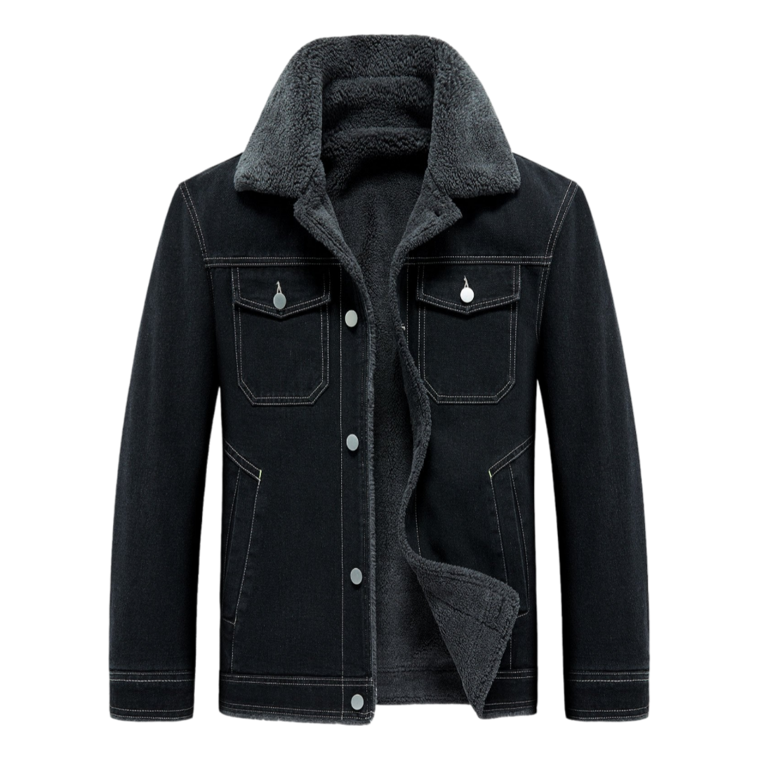 Chic quilted denim jacket with faux fur for cool and sophisticated style | Stijn