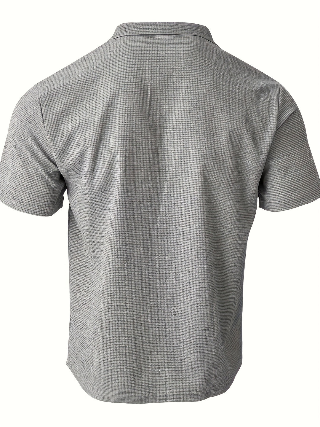 Men's Polo | Solid Colour & Grid Texture | Comfortable Collar | Breathable & Casual