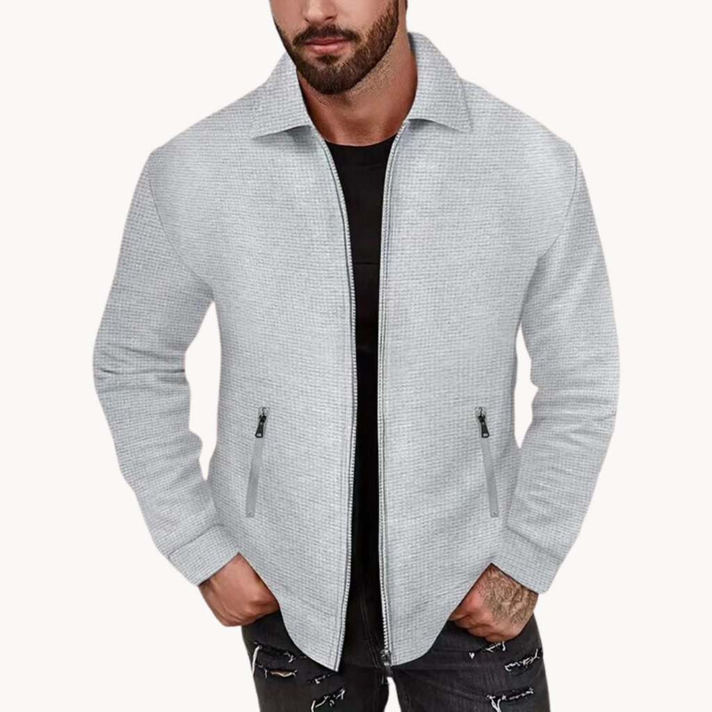 Elegant waffle jacket with unique texture for a sophisticated look and casual elegance | Thomas