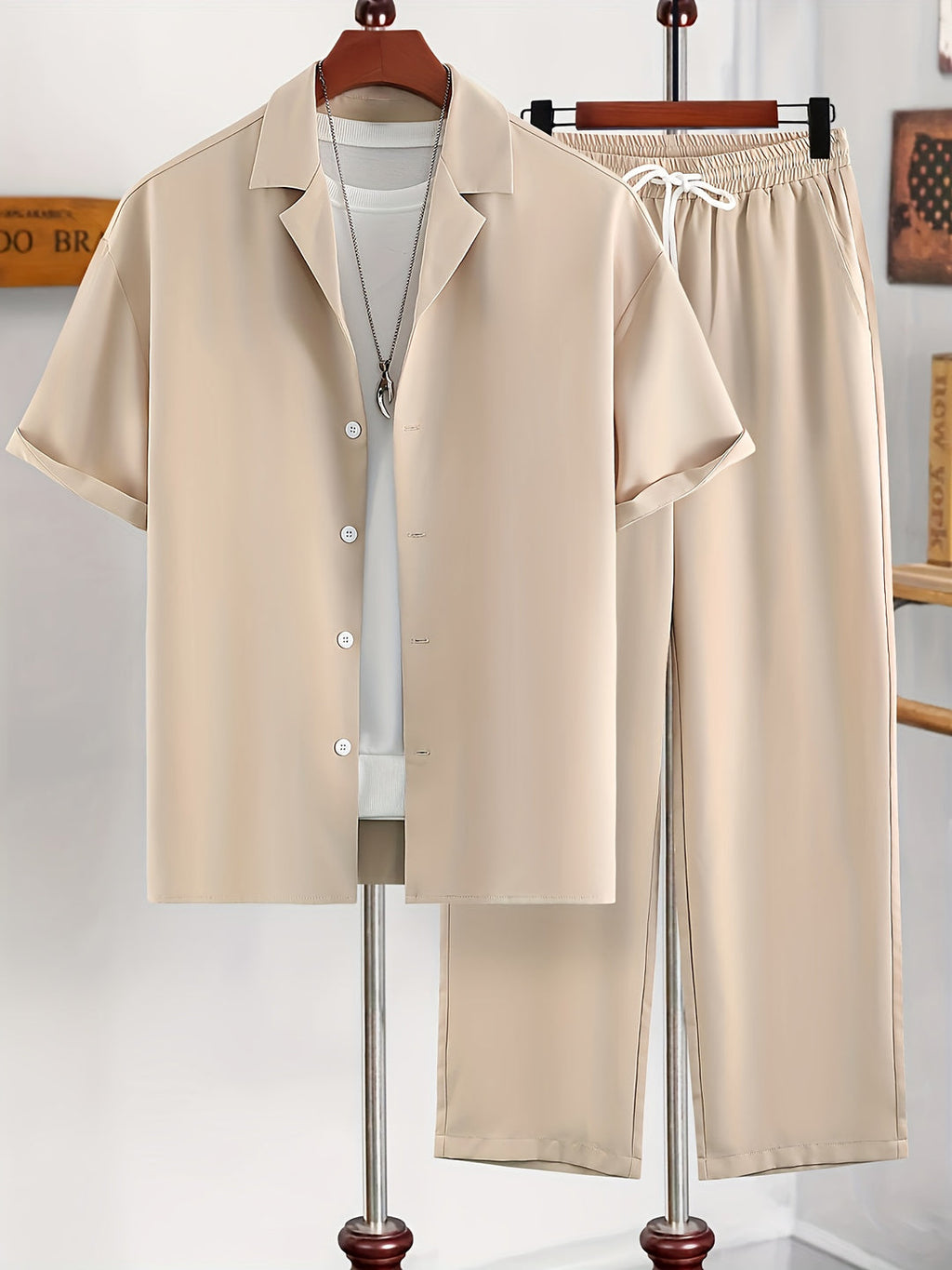 Men's Summer Set | Loose-fitting Lapel Shirt & Pants | Trendy & Versatile