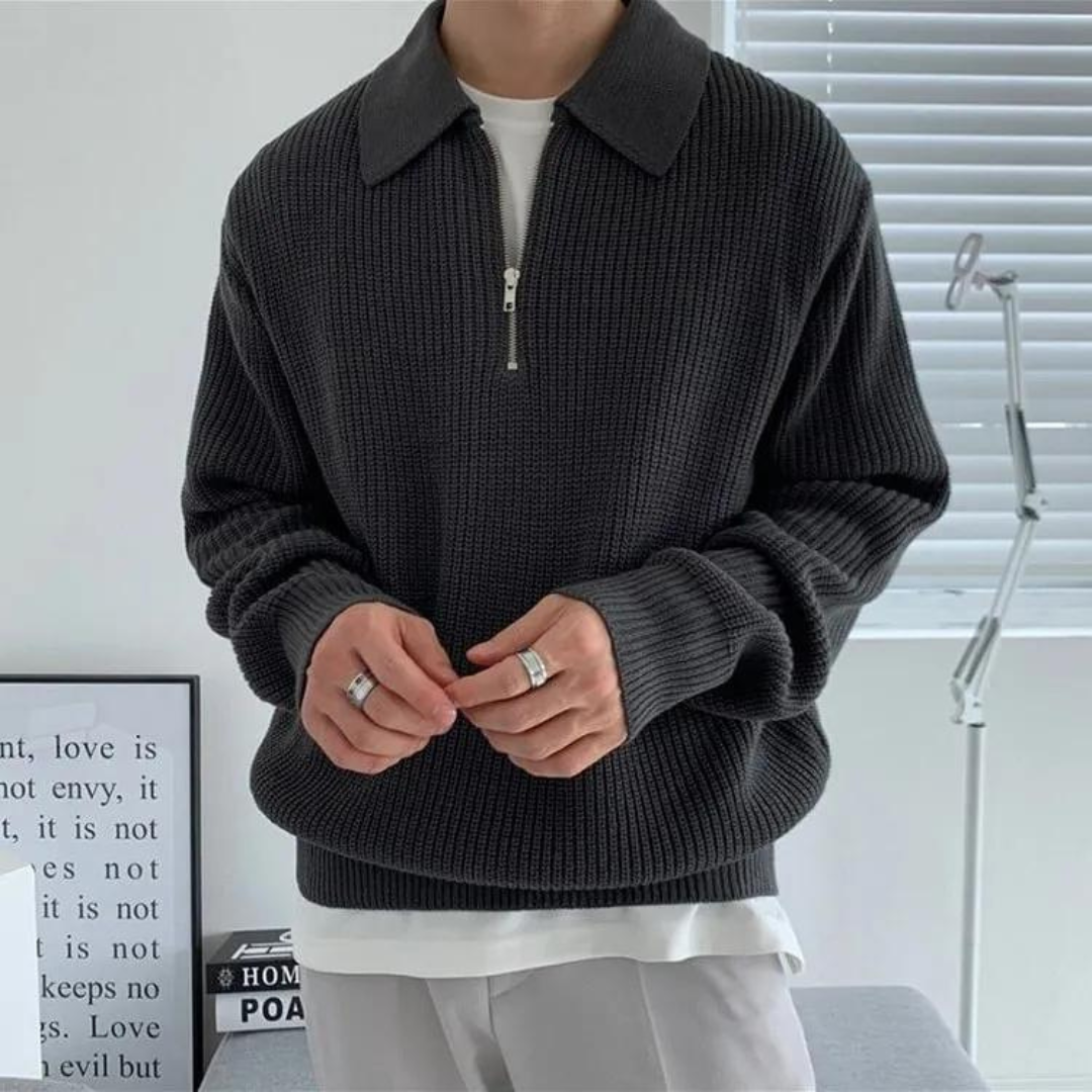 Elegant Half-Zip winter jumper for men with refined style and timeless warmth | Ezra