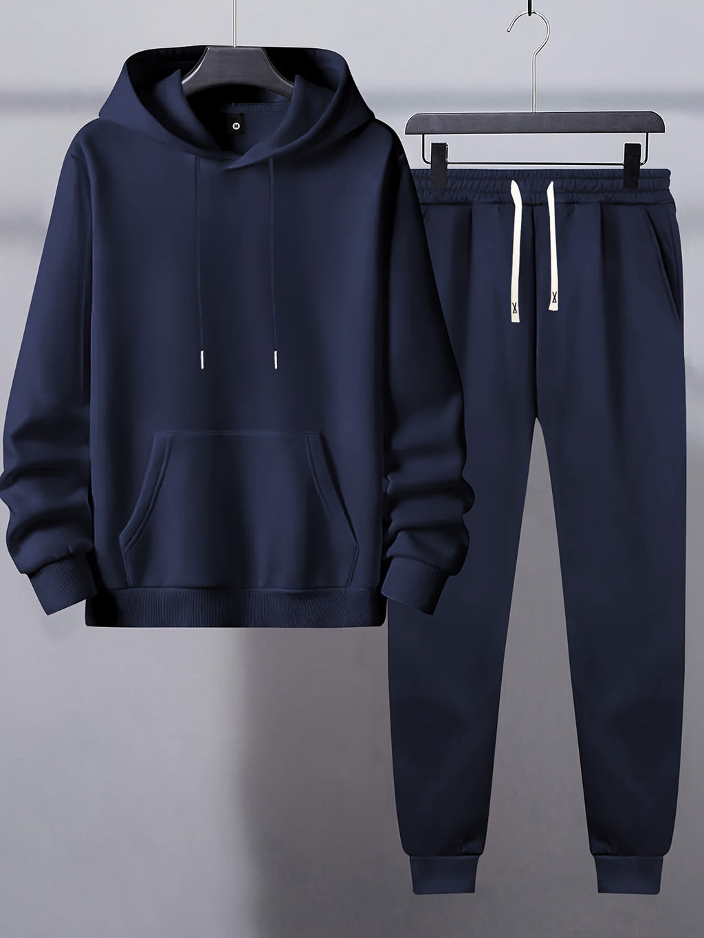 Men's Comfort Sweatsuit | Plain hooded jumper & Drawstring trousers | Sporty & Casual