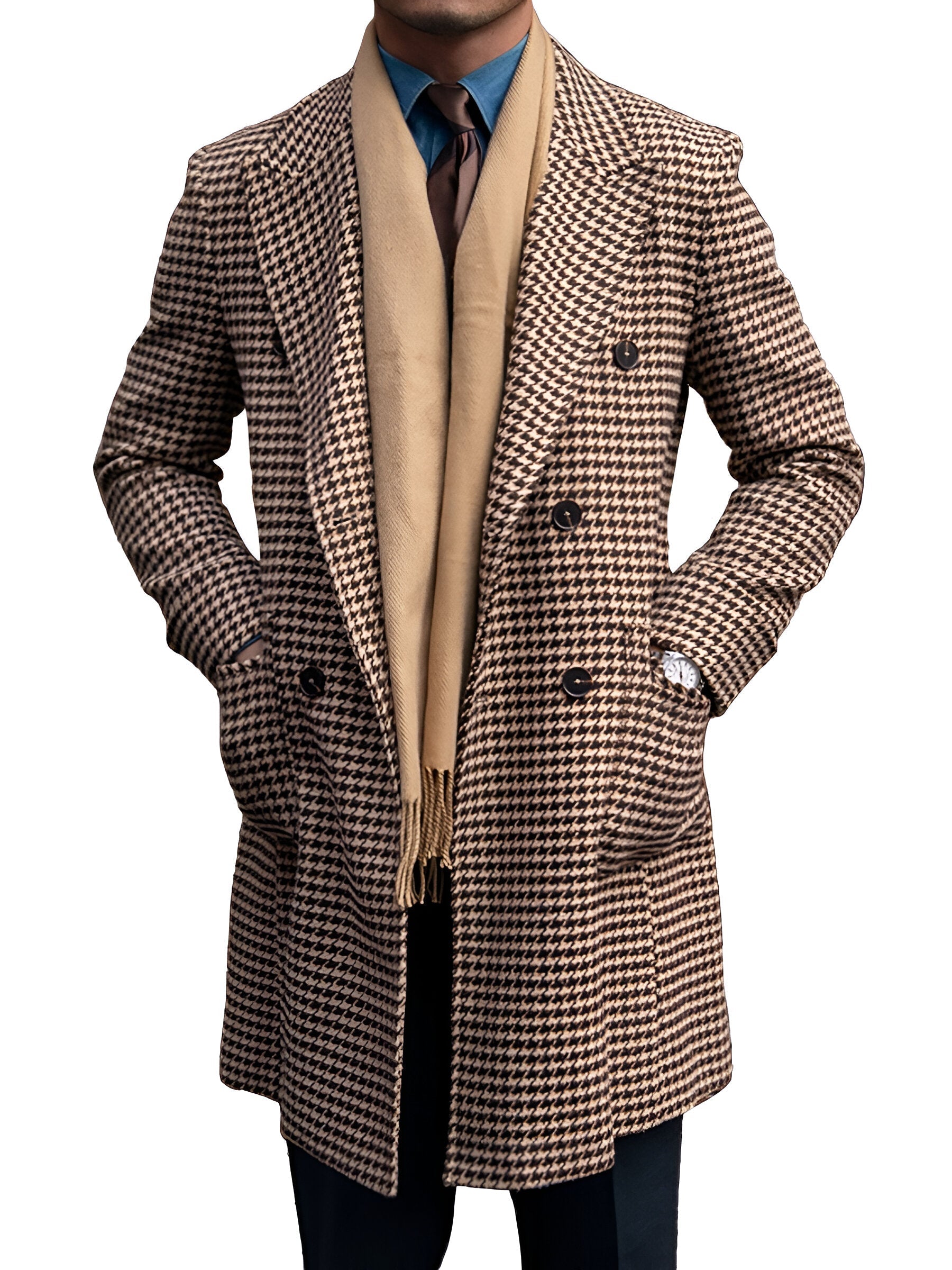 Cosy and classic men's long coat with vintage charm and ultimate comfort | Bass