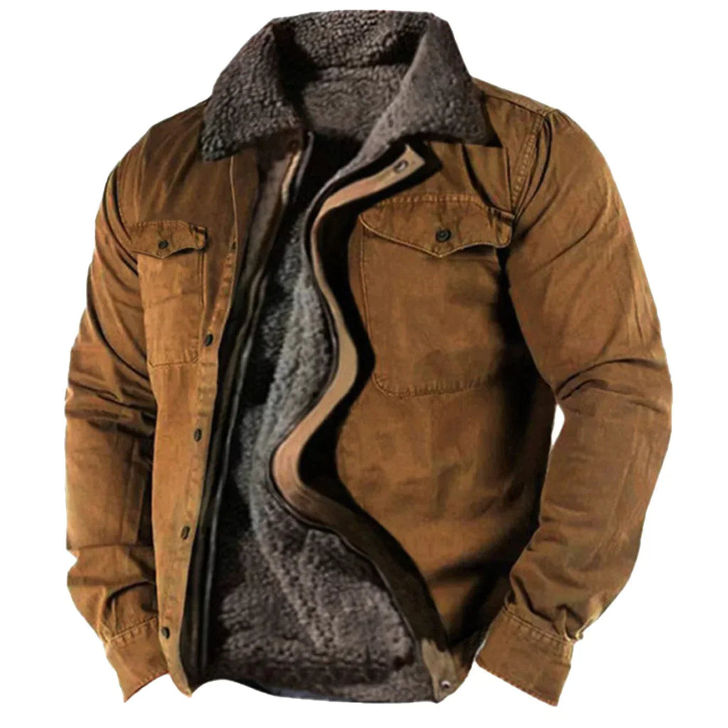 Cosy and warm winter jacket with fleece collar and versatile design for men | Abel