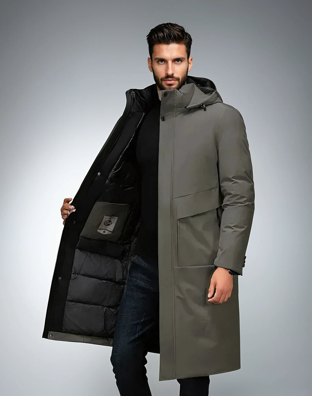 Cosy and Stylish Men's Long Parka Winter Coat with Hood and Insulated Lining | Thijs
