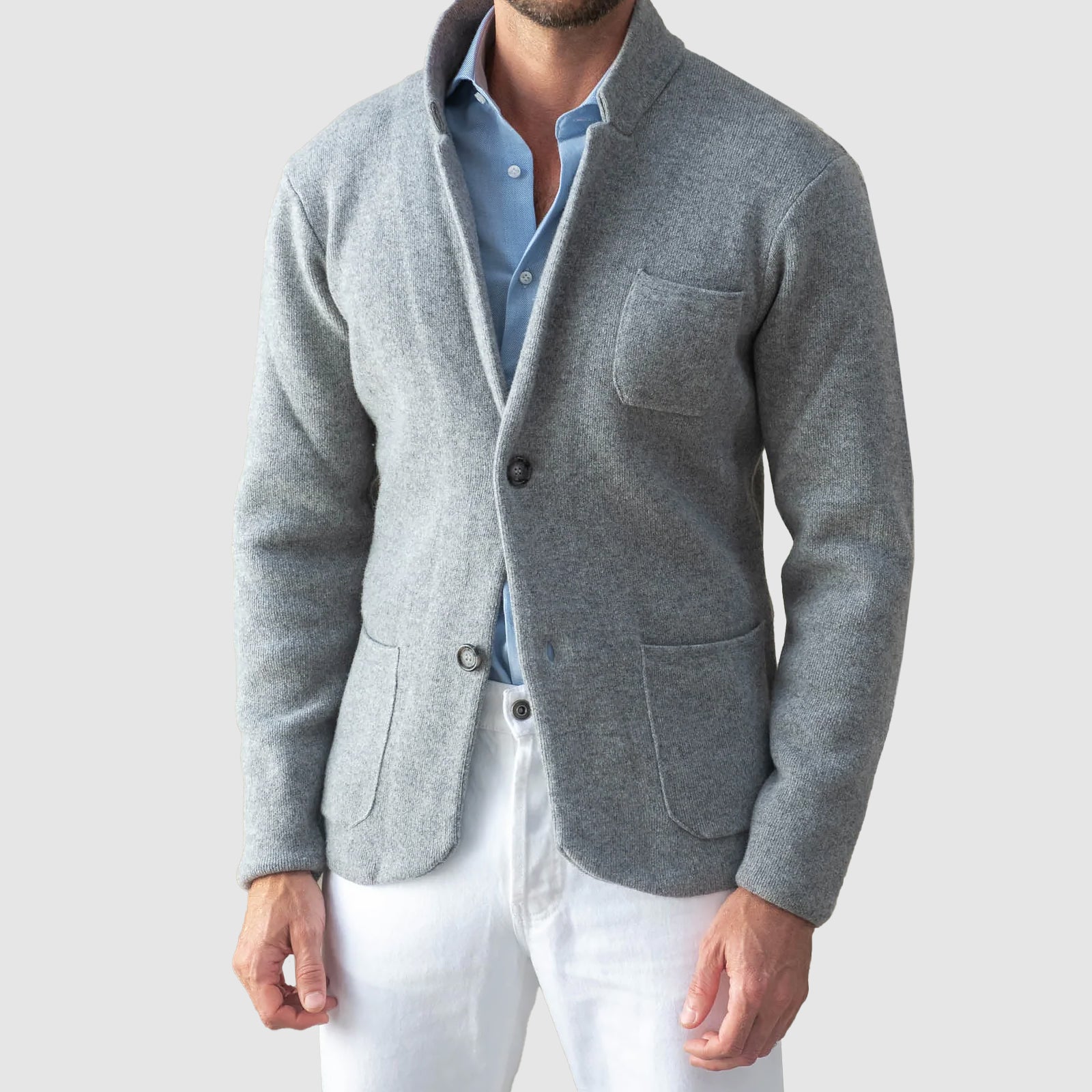Chic knitted jacket for men with elegant design and refined details | Tycho