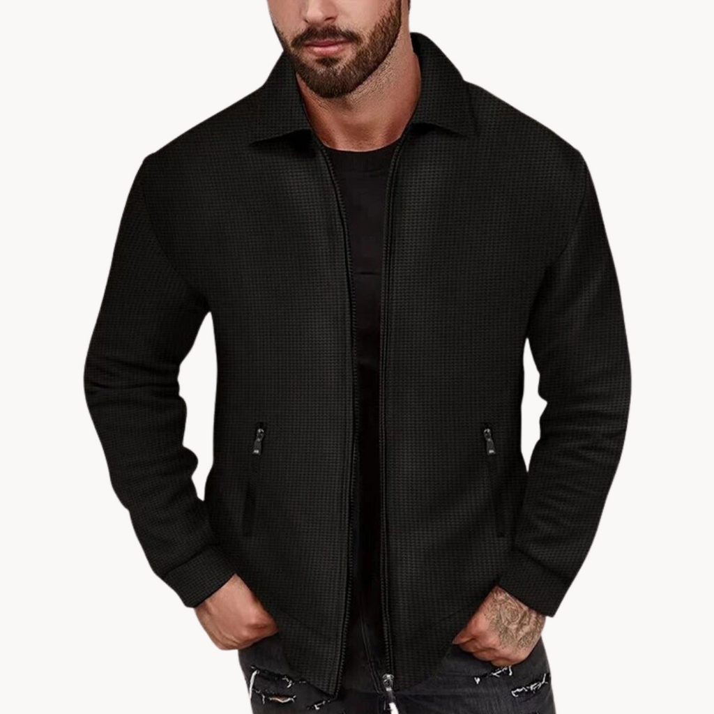 Elegant waffle jacket with unique texture for a sophisticated look and casual elegance | Thomas